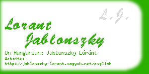 lorant jablonszky business card