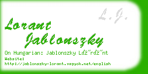 lorant jablonszky business card